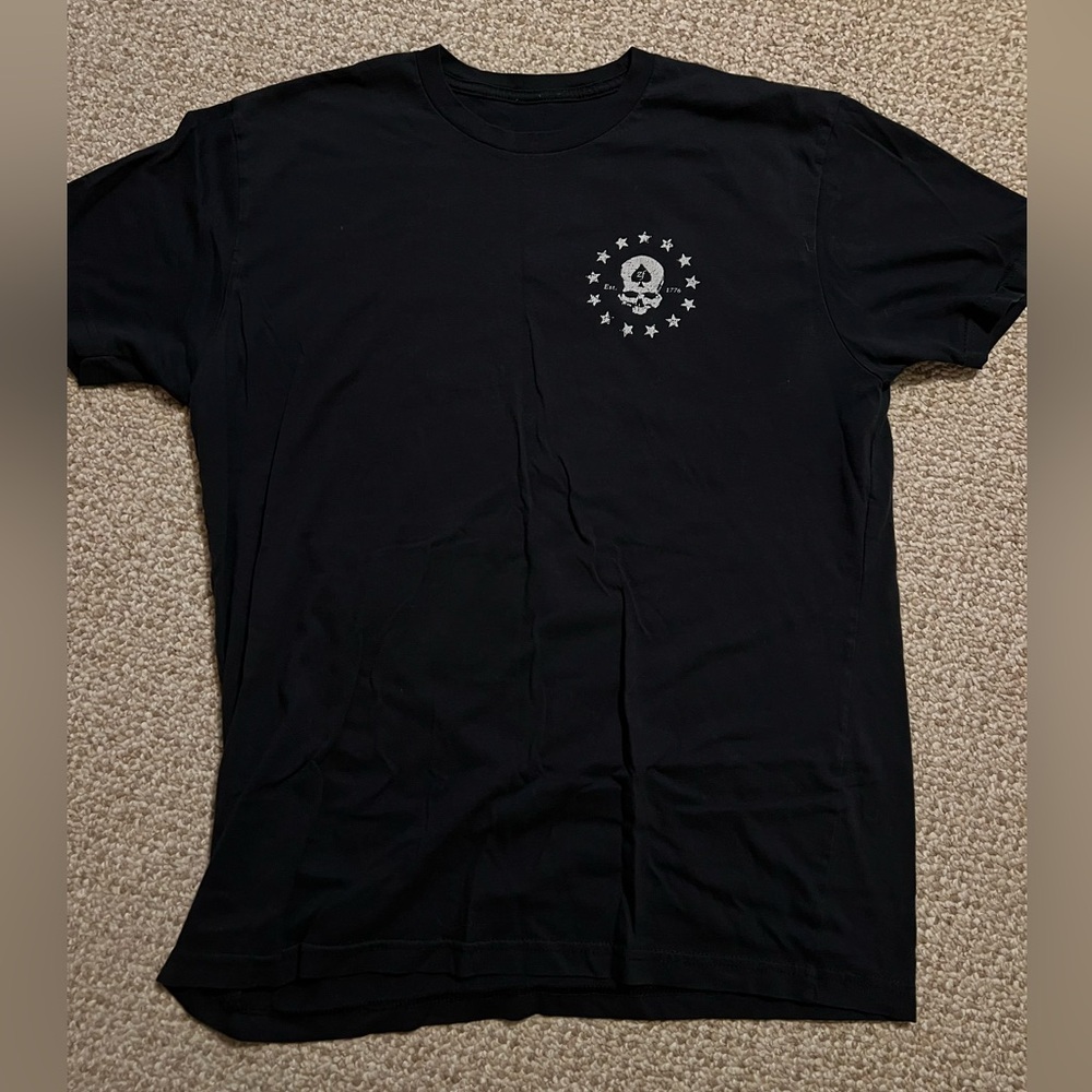 LG Black Tee with Skull and Star Pattern
